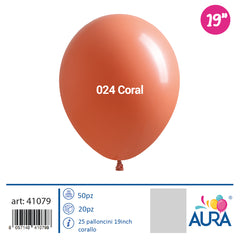 Palloncini 19 inch corallo 25pz
