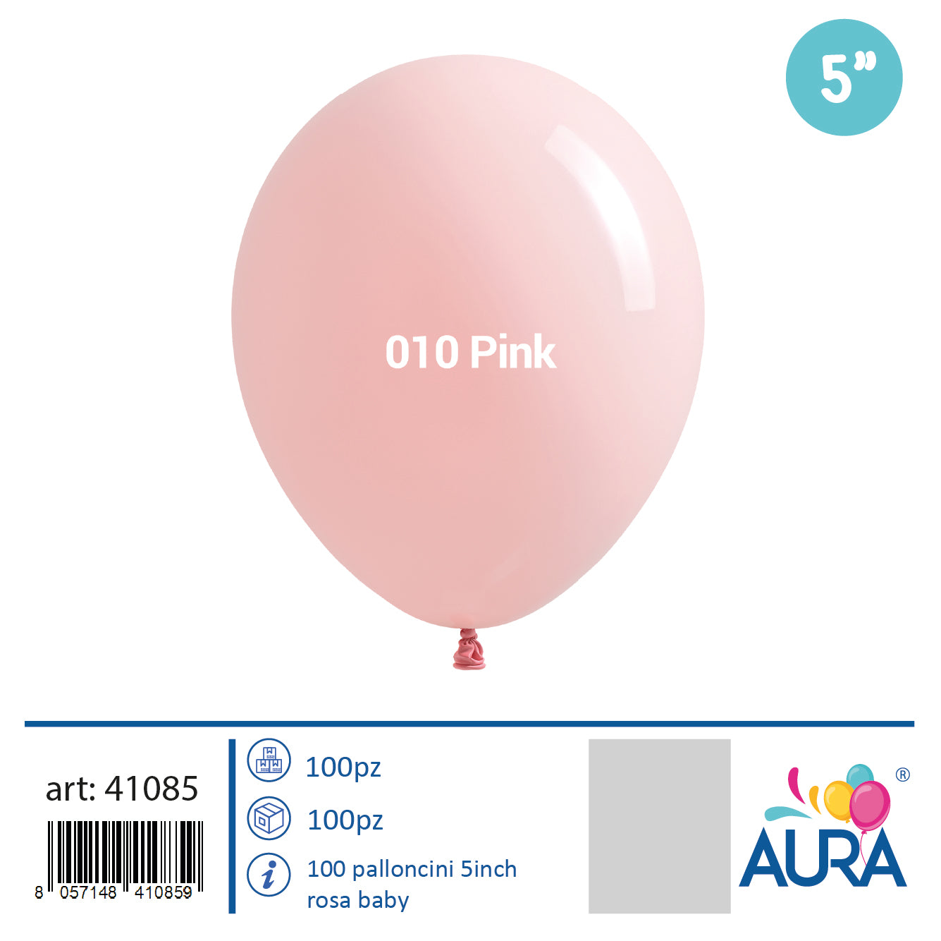 Palloncini 5 inch rosa baby 100pz
