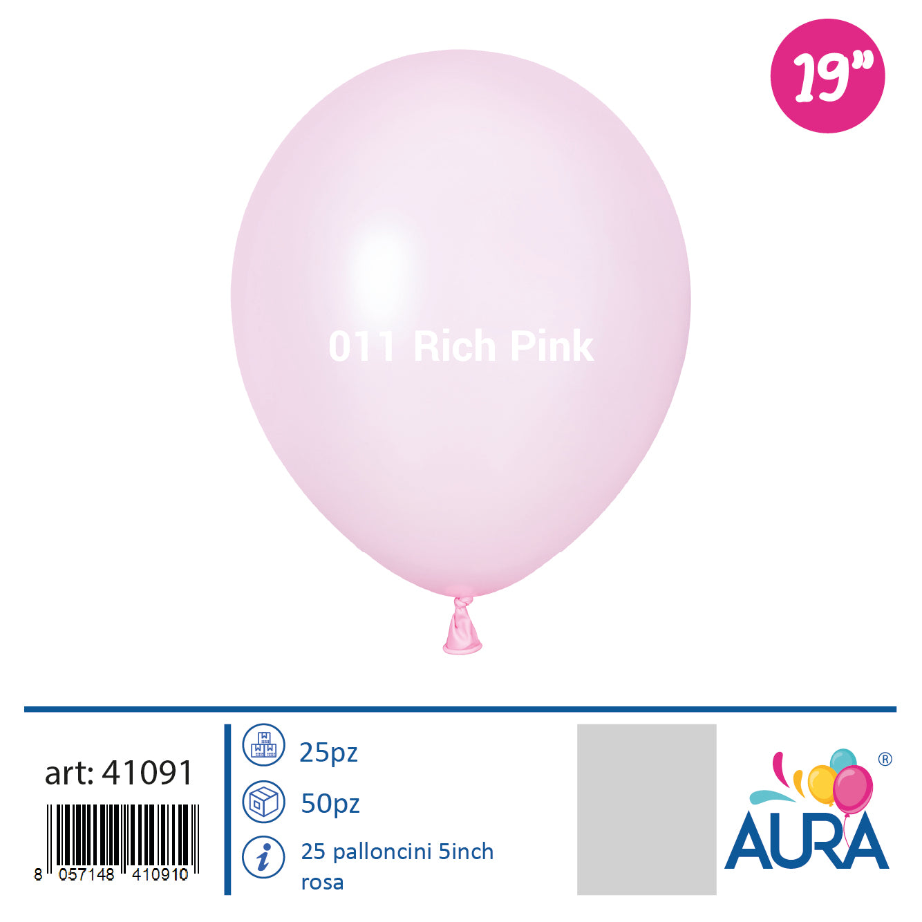 Palloncini 19 inch rosa 25pz
