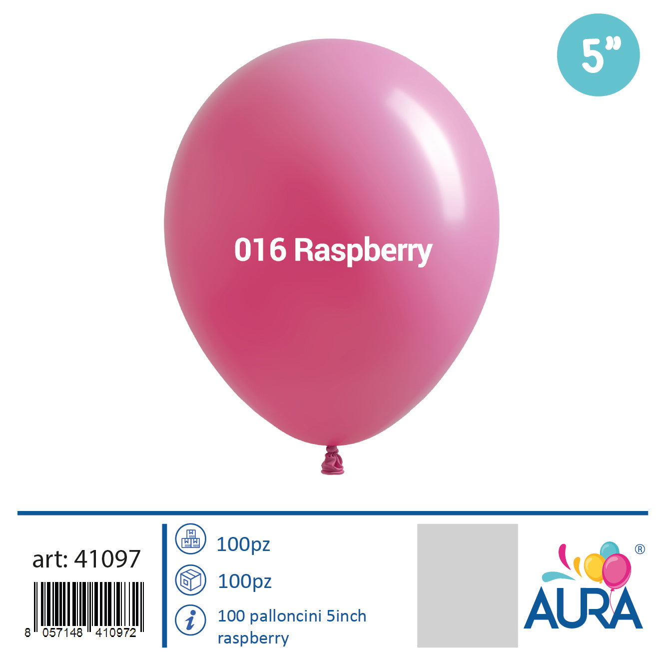Palloncini 5 inch raspberry  100pz