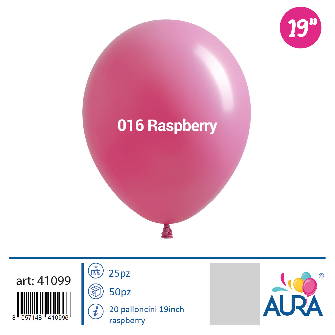 Palloncini 19 inch raspberry  25pz