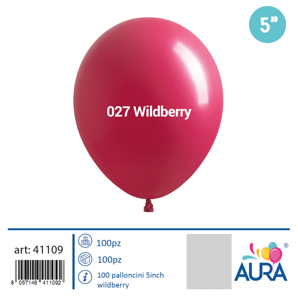 Palloncini in Lattice Pastello Wild Berry (Frutti di Bosco) 5" (13 cm) – Aura, 100 pz