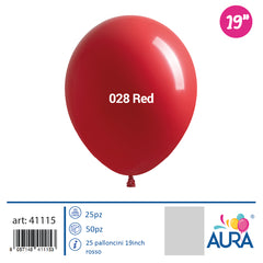 Palloncini 19 inch rosso 25pz