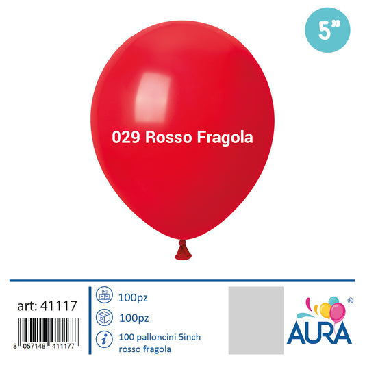 Palloncini in Lattice Pastello Rosso Fragola 5 pollici (13 cm) – Aura