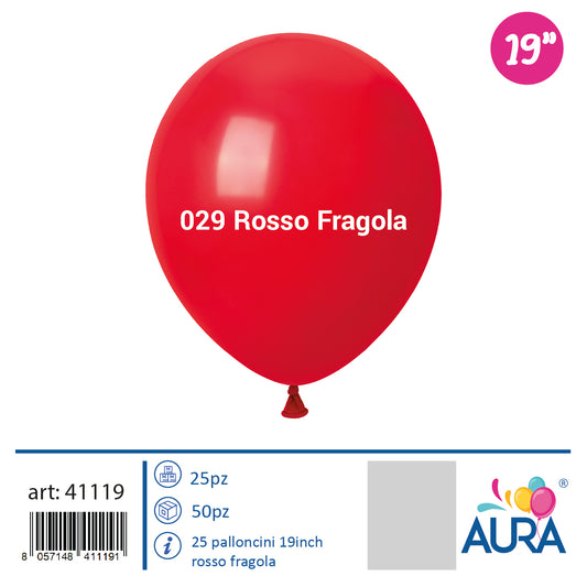 Palloncini in Lattice Pastello Rosso Fragola 19 pollici (48 cm) – Aura