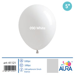 Palloncini 5 inch bianco  100pz