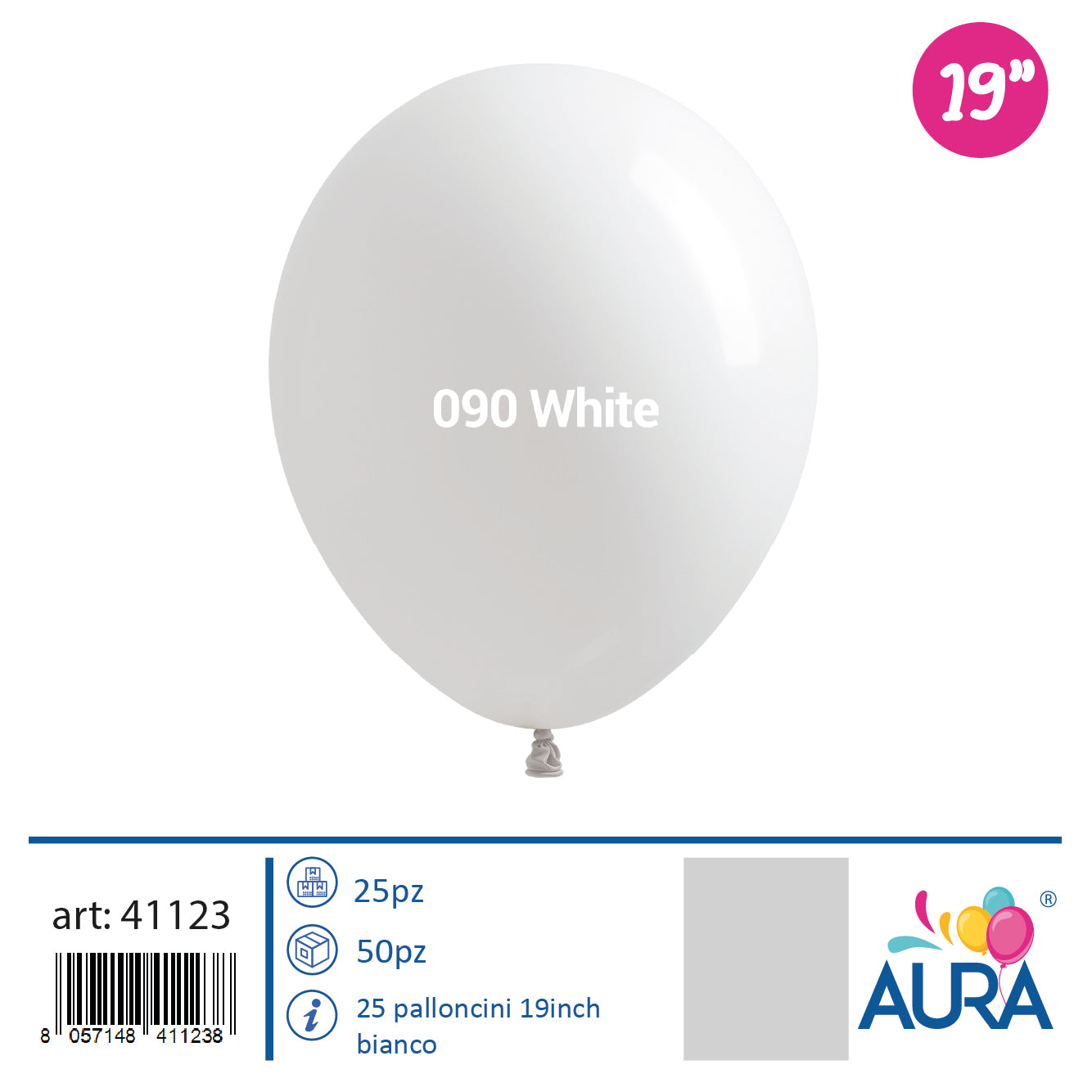19 inch white balloons 25pcs