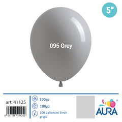 Palloncini 5 inch grigio 100pz