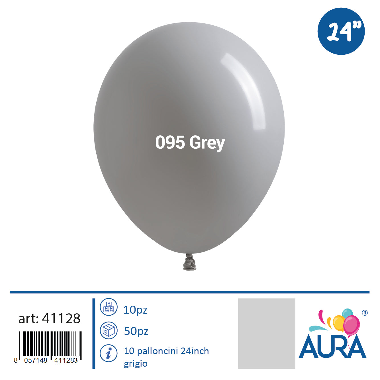 Palloncini 24 inch grigio 1pz