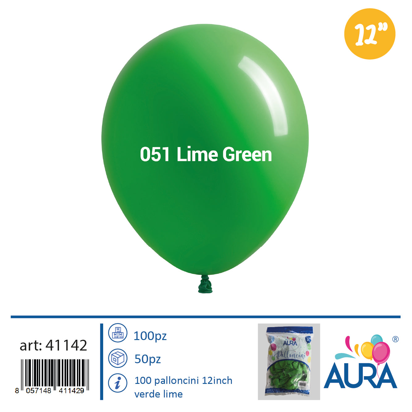 Palloncini 12 inch verde lime 100pz