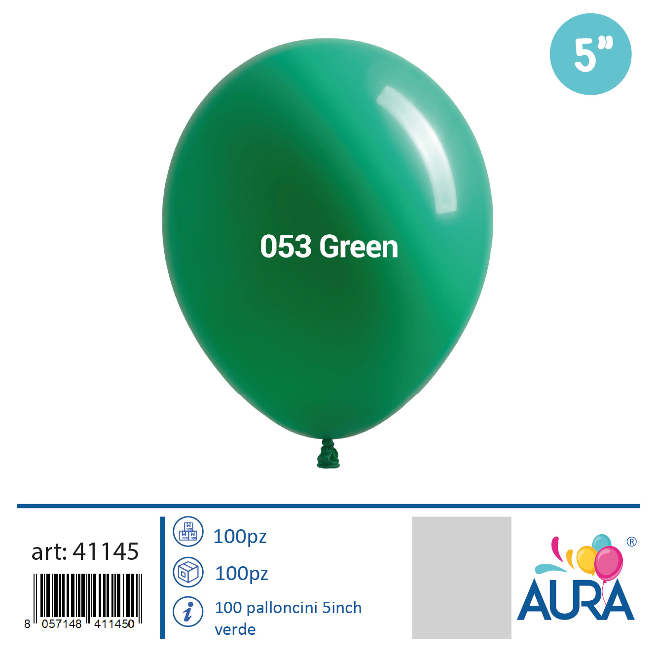 Palloncini 5 inch verde 100pz
