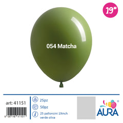 Palloncini 19 inch verde oliva 25pz