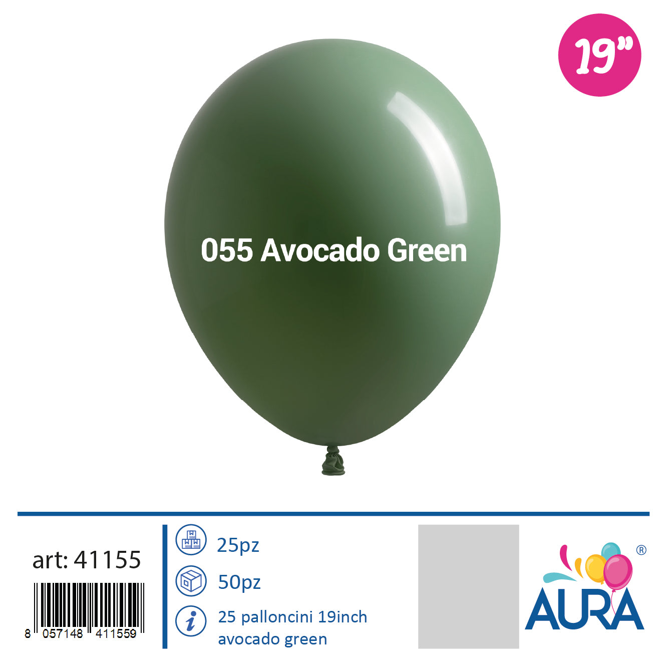 Palloncini 19 inch avocado green 25pz