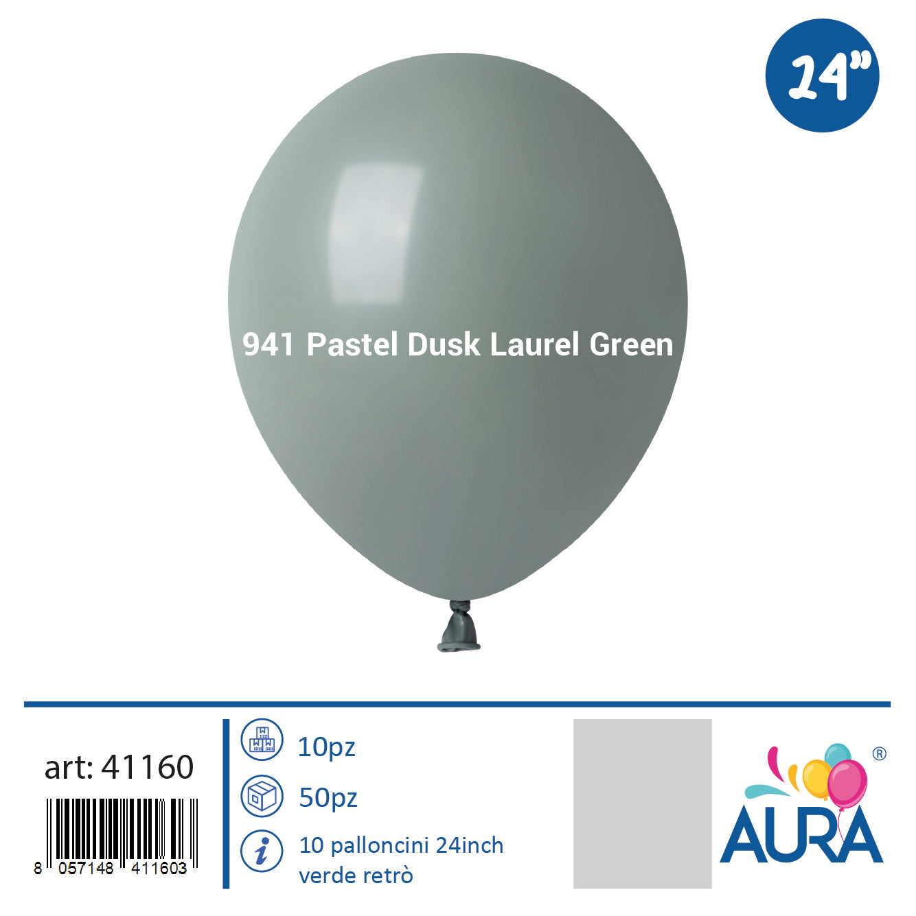 24 inch green retroinch balloons 1pc