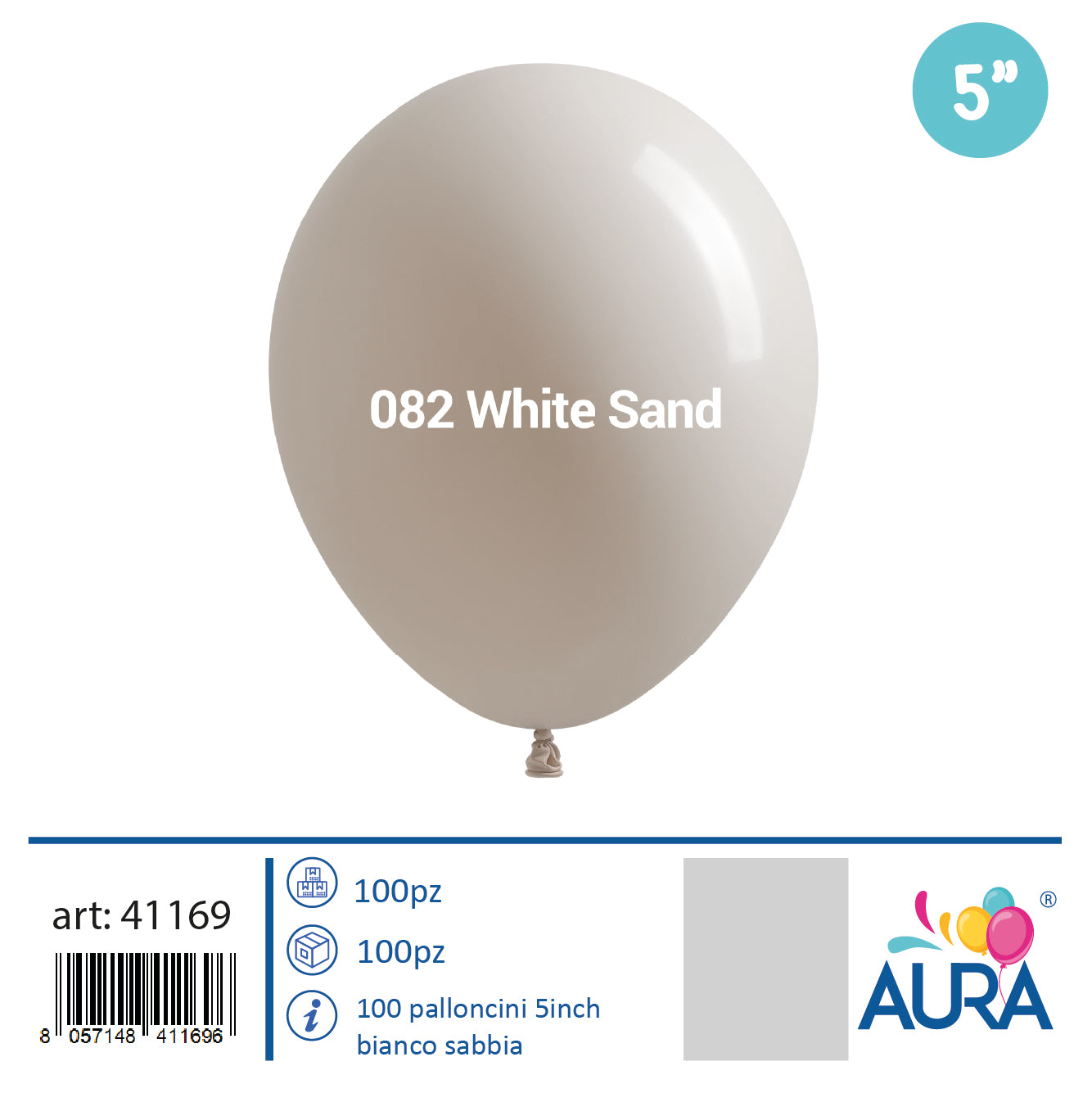 Palloncini 5 inch bianco sabbia 100pz