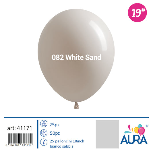 19 inch white sand balloons 25pcs