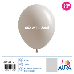 Palloncini 19 inch bianco sabbia 25pz