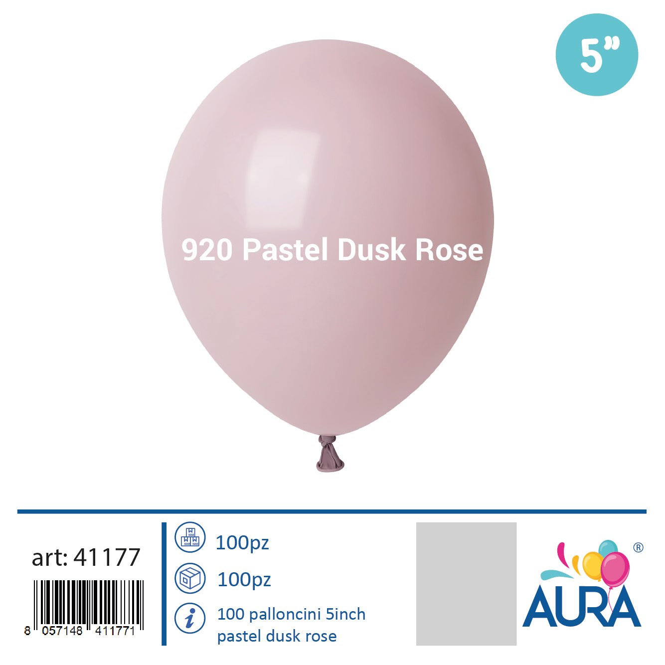 Palloncini 5 inch pastel dusk rose 100pz