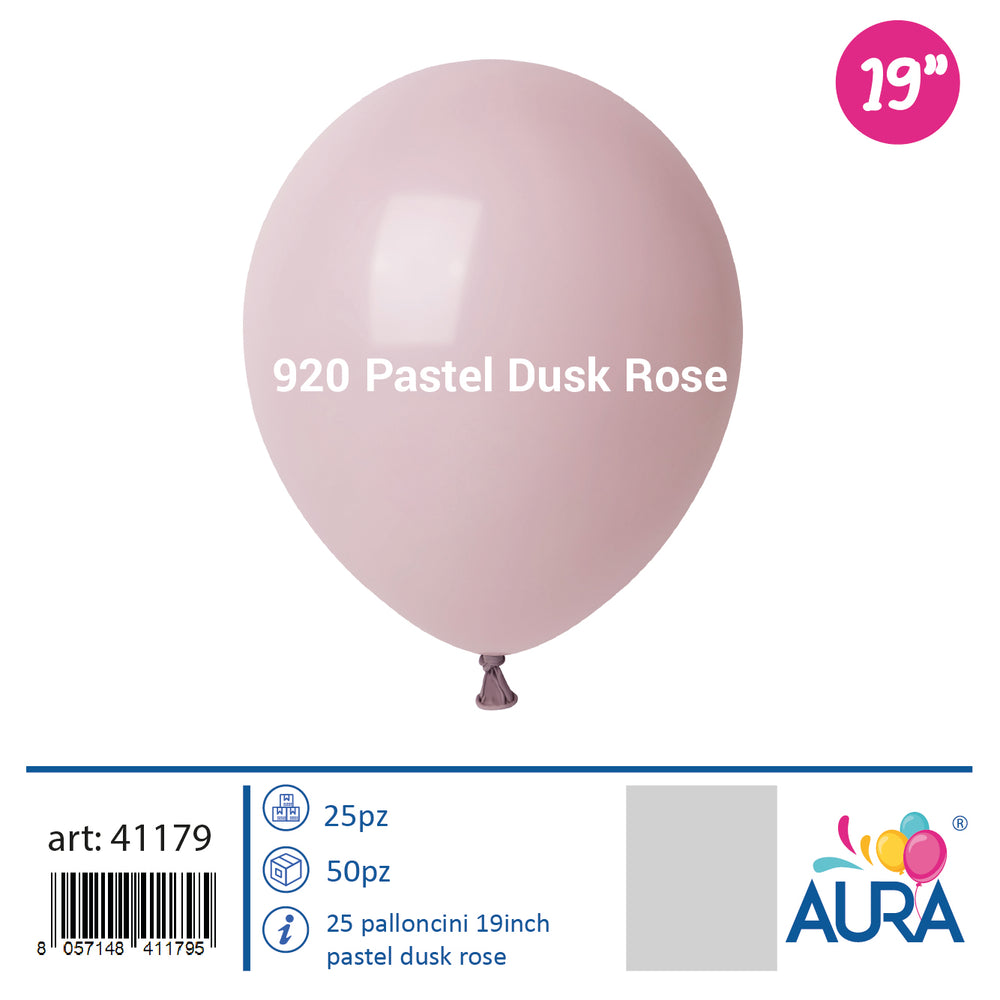 19 inch pastel dusk rose balloons 25pcs
