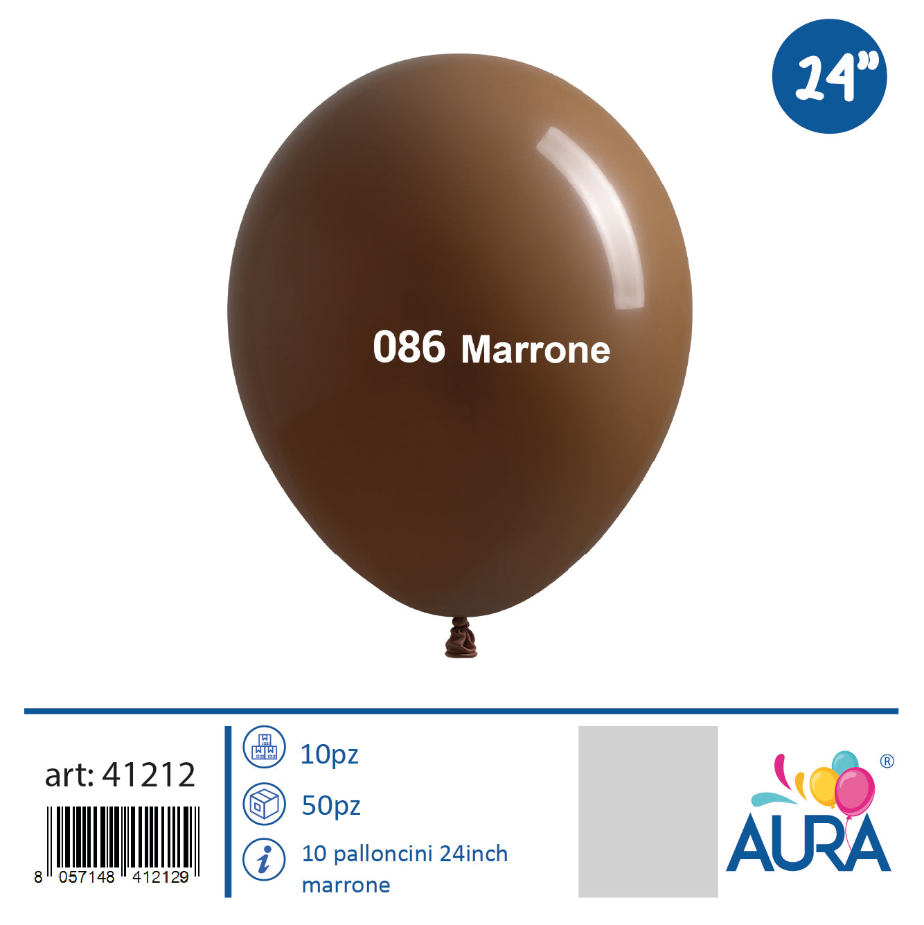 Palloncini 24 inch marrone 1pz