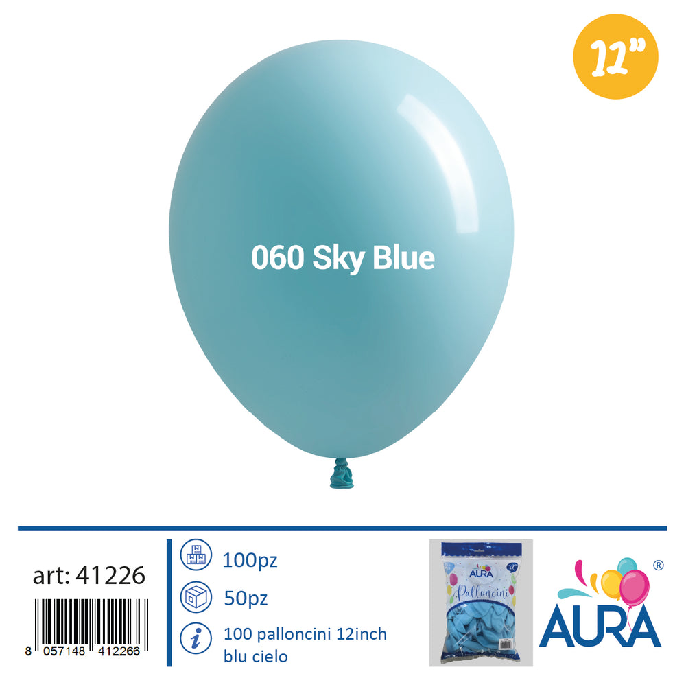 12 inch sky blue balloons 100pcs