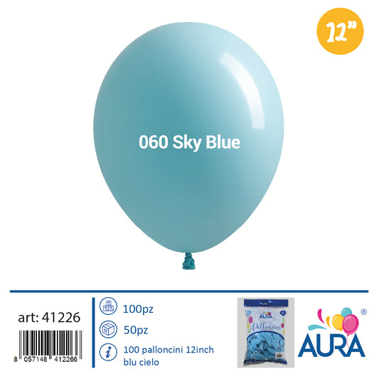 12 inch sky blue balloons 100pcs