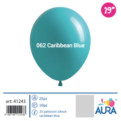 Palloncini 19 inch caribbean blue 25pz