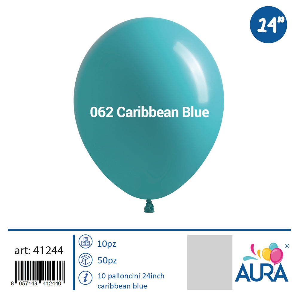 Balloons 24 inch caribbean blue 1pc