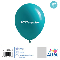 Palloncini 5 inch turchese 100pz