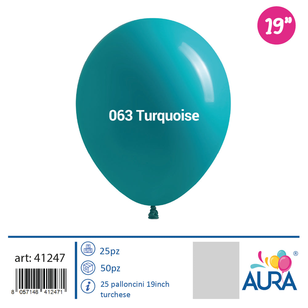 19 inch turquoise balloons 25pcs