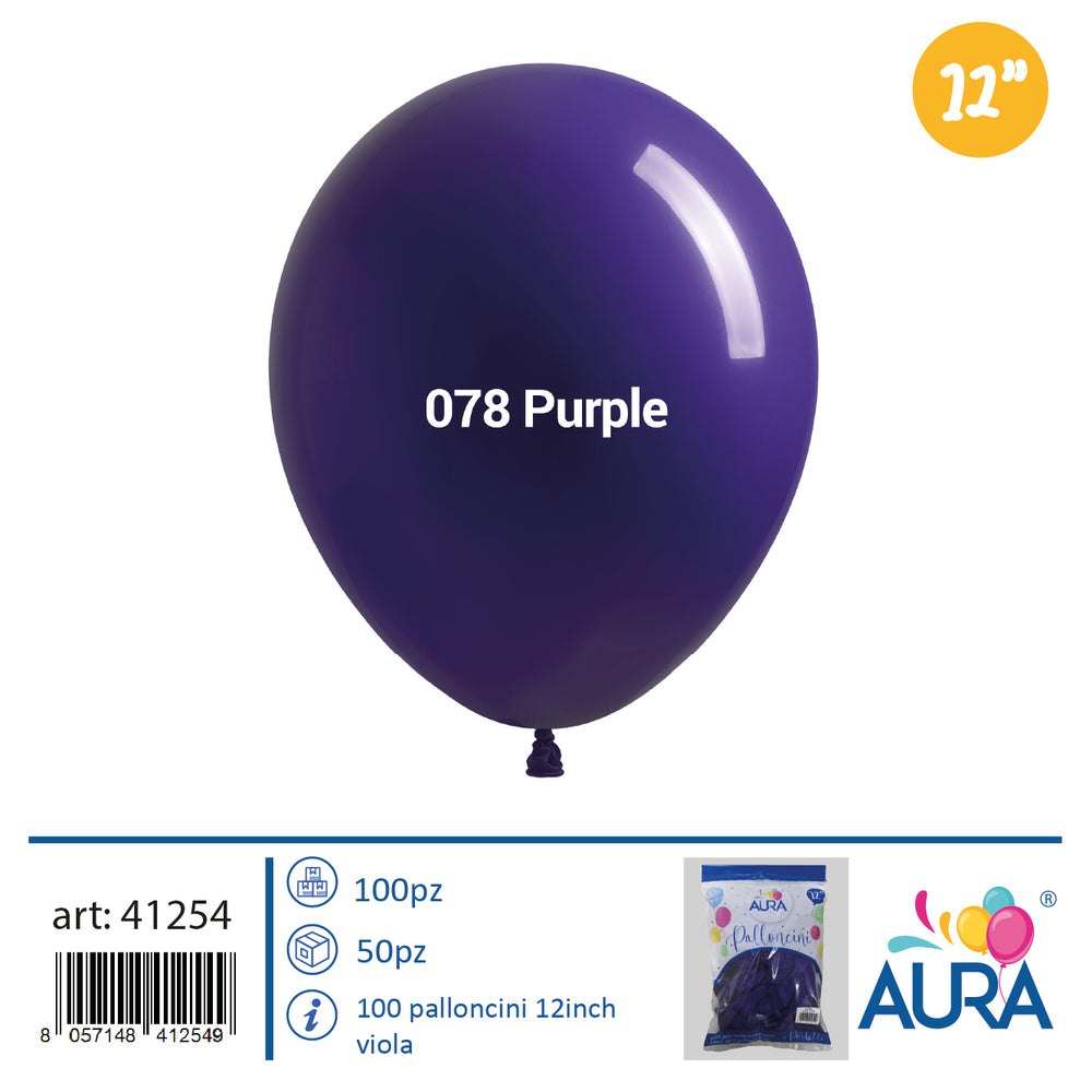 12 inch purple balloons 100pcs