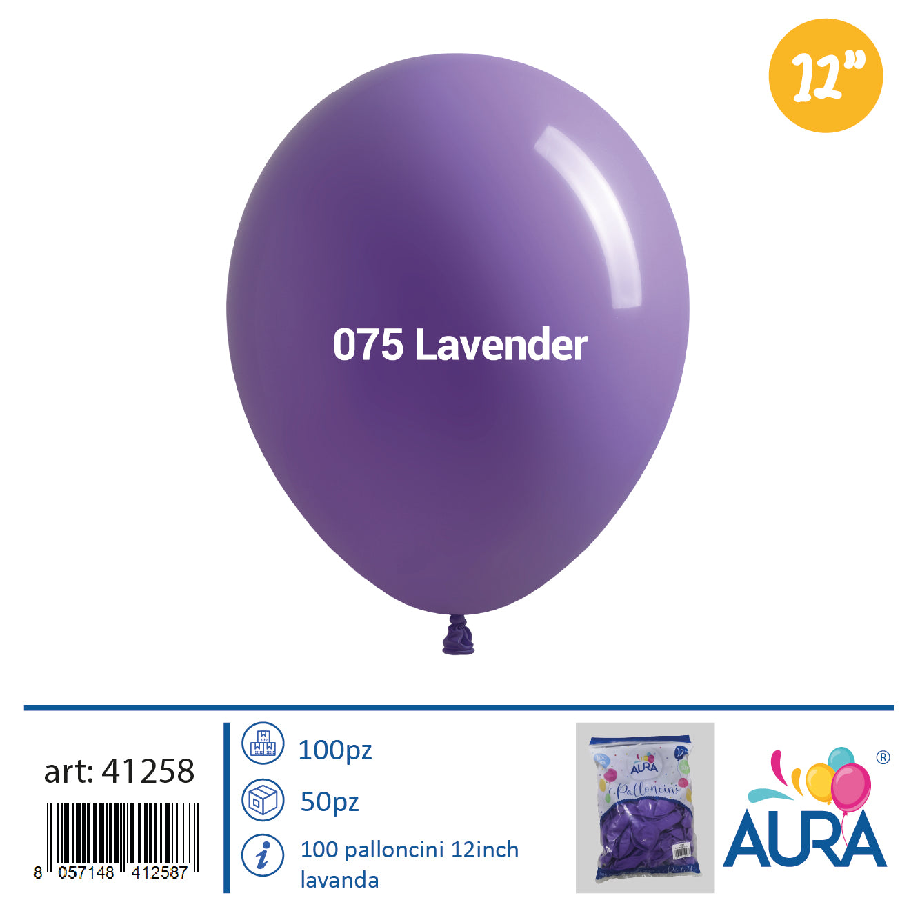 Palloncini 12 inch lavanda 100pz