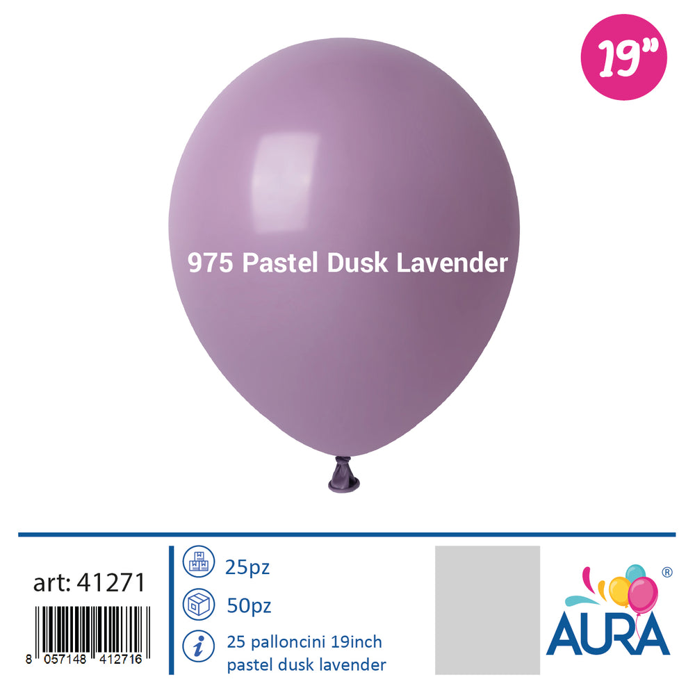 19 inch pastel dusk lavender balloons 25pcs