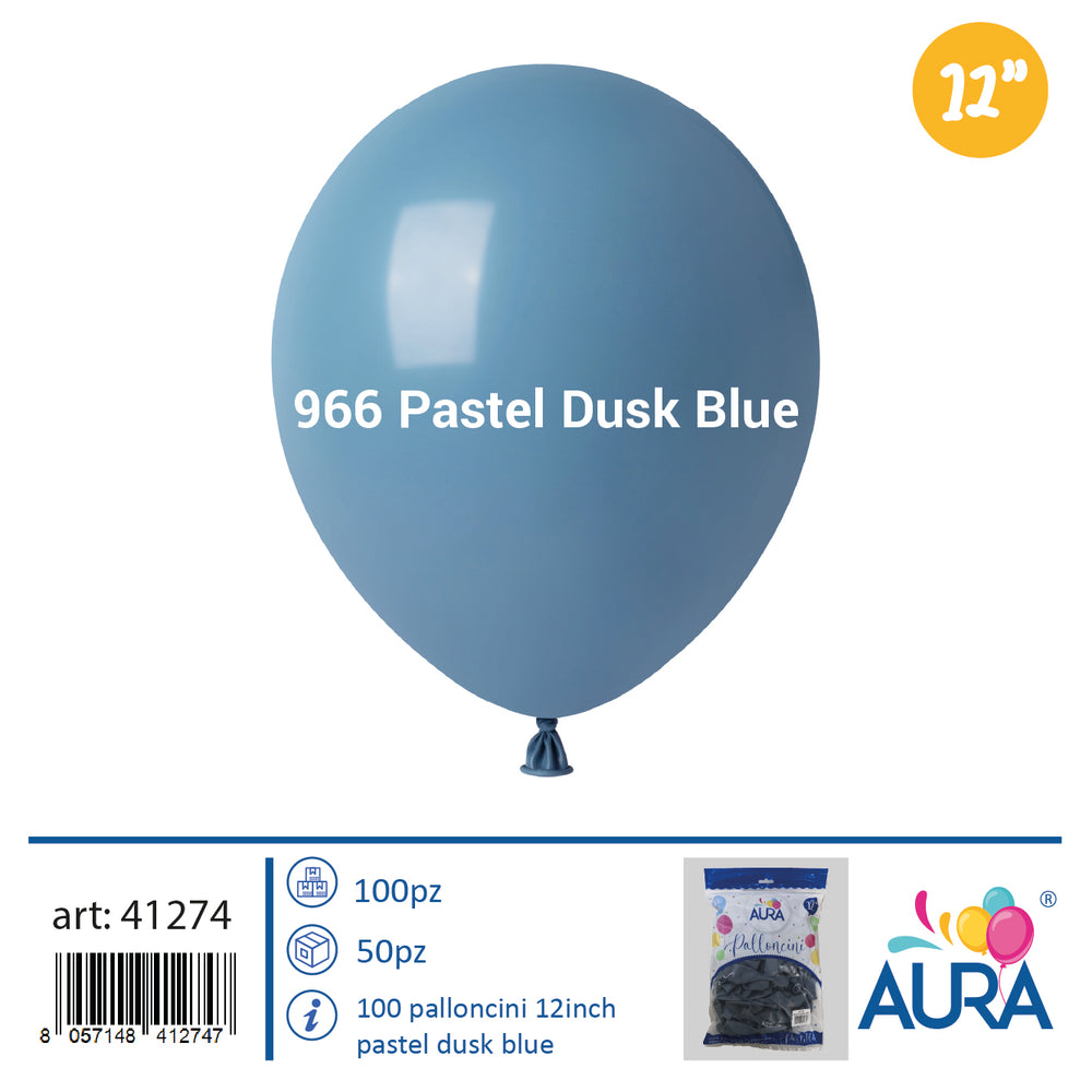Balloons 12 inch pastel dusk blue 100pcs