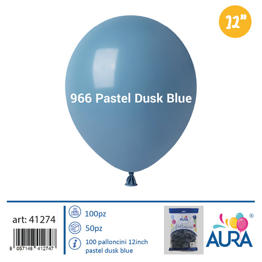 Balloons 12 inch pastel dusk blue 100pcs