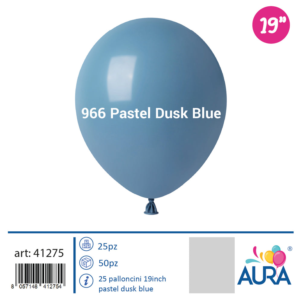 19 inch pastel dusk blue balloons 25pcs