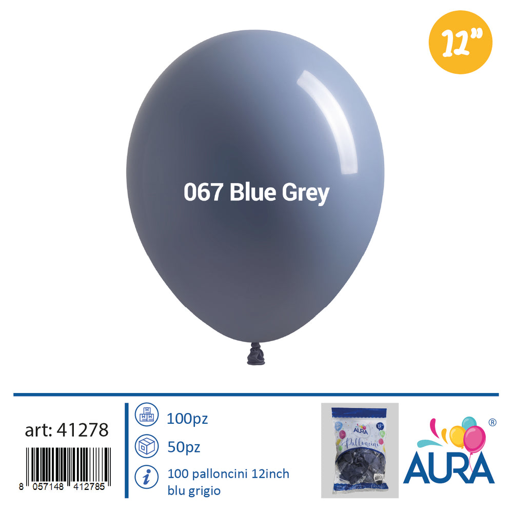 Palloncini 12 inch blu grigio 100pz