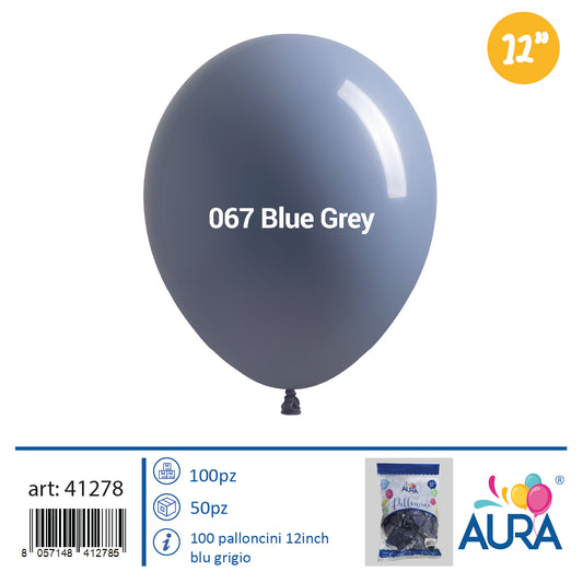 12 inch blue and grey balloons 100pcs