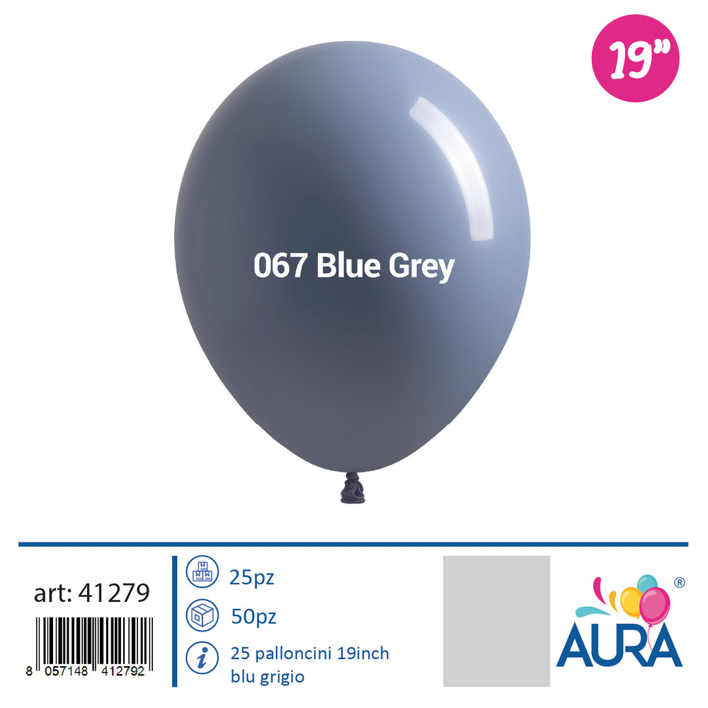 Palloncini 19 inch blu grigio 25pz