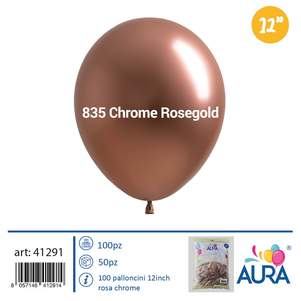Palloncini 12inch rosa chrome 100pz