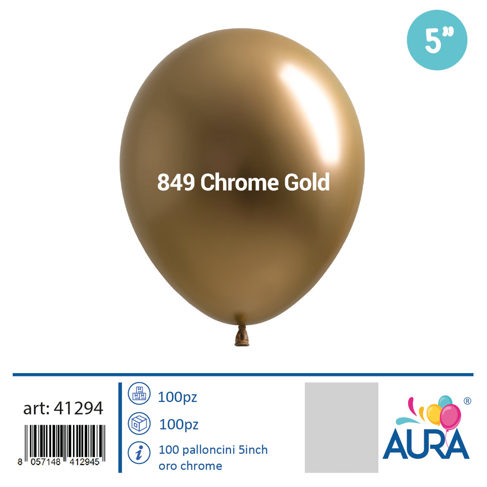 Palloncini 5inch oro chrome 100pz