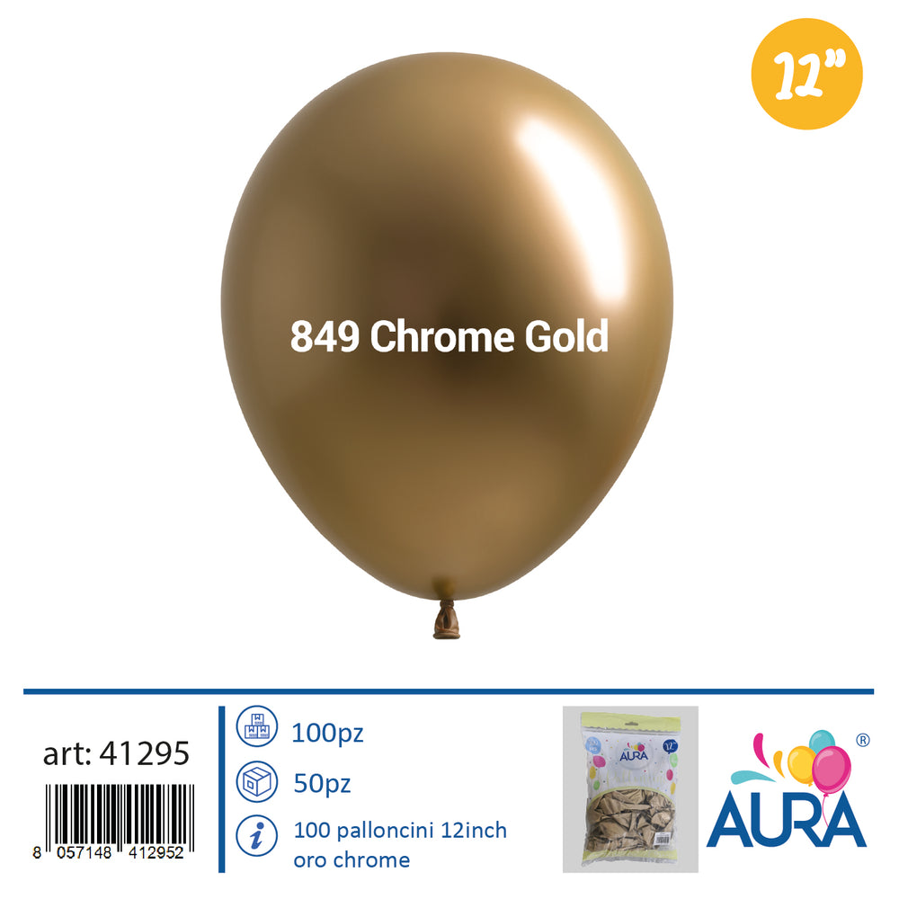 Palloncini 12inch oro chrome 100pz