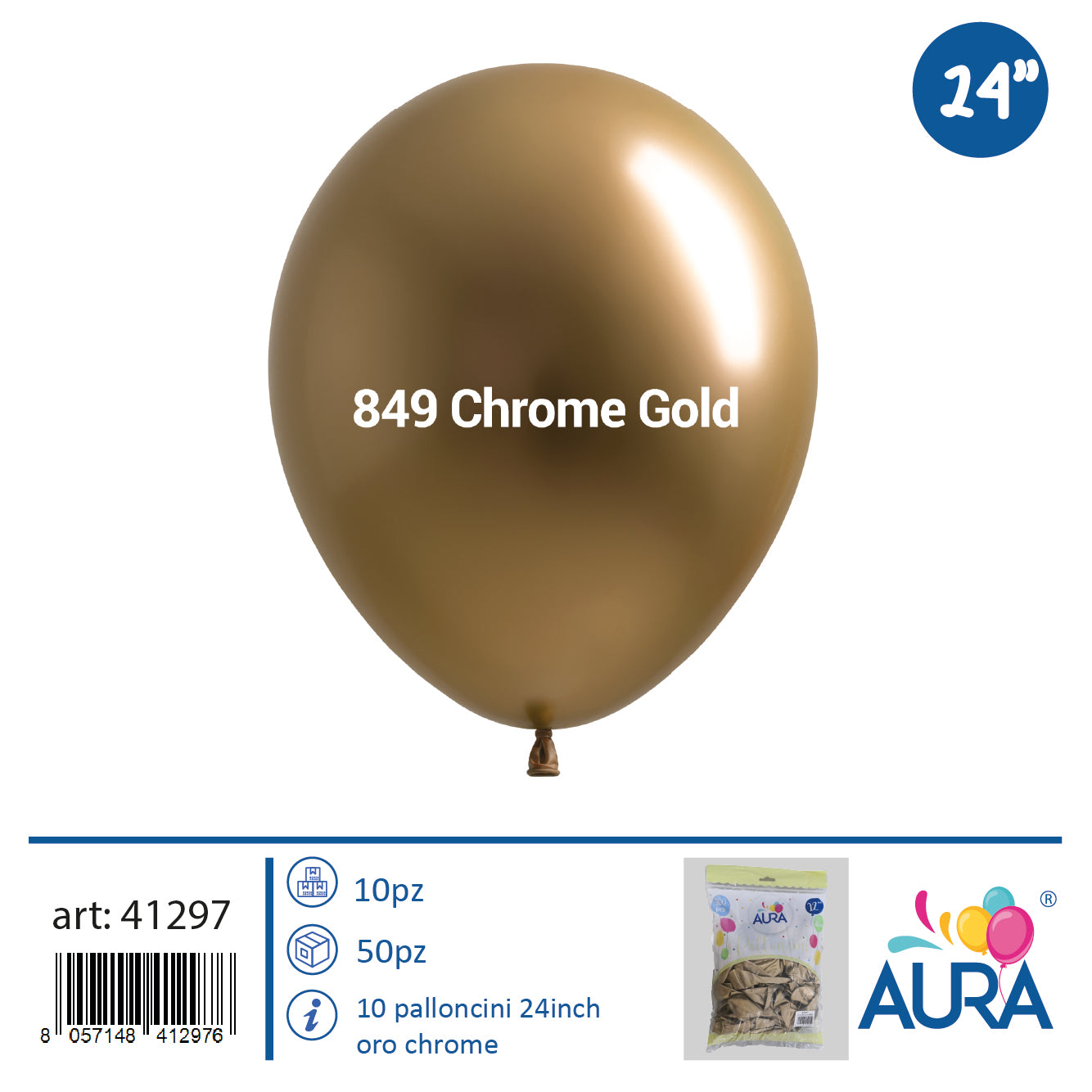 Palloncini 24inch oro chrome 1pz