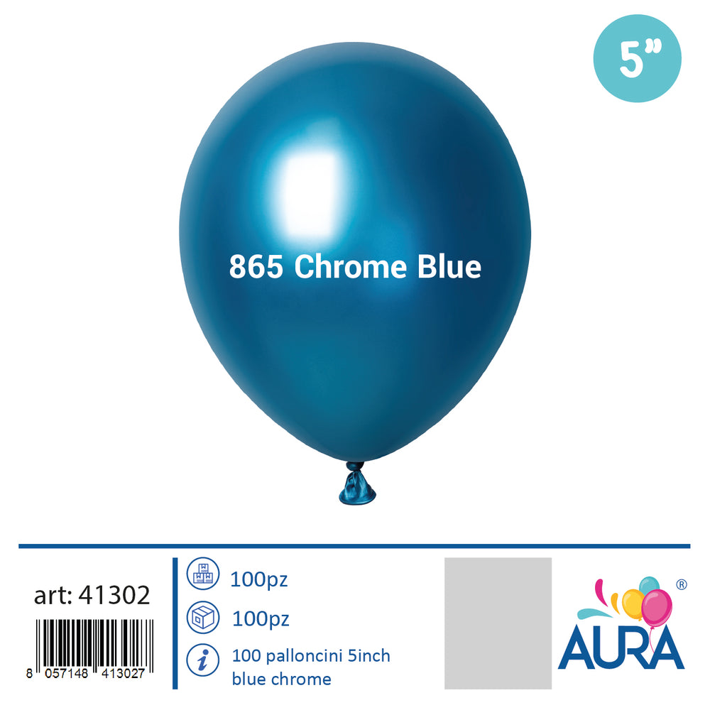 Palloncini 5inch blu chrome 100pz