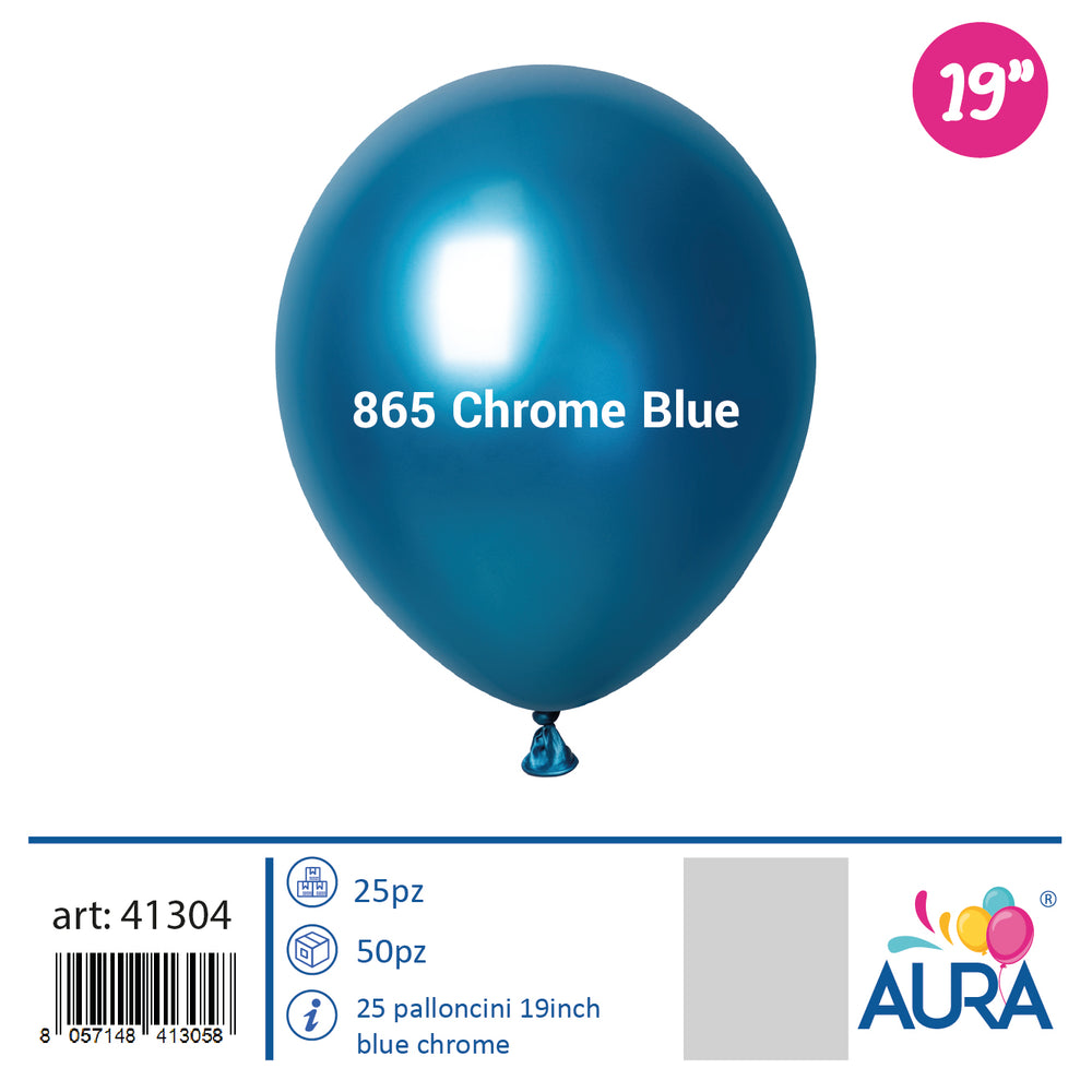 Palloncini 19inch blu chrome 25pz