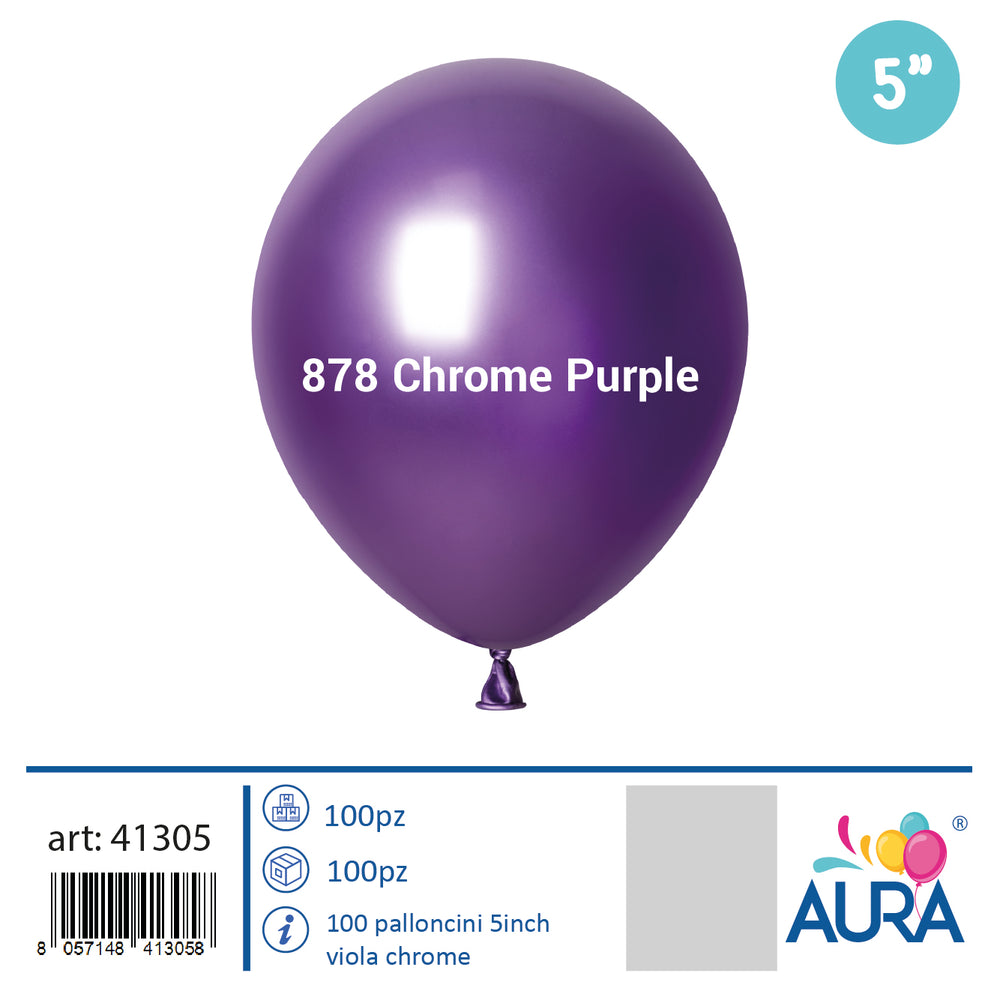 Palloncini 5inch viola chrome 100pz