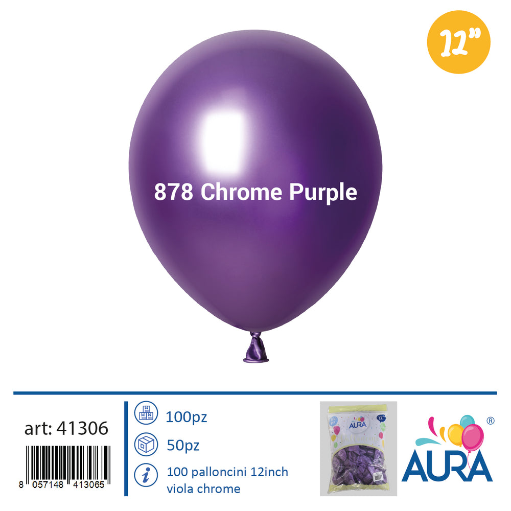 Palloncini 12inch viola chrome 100pz