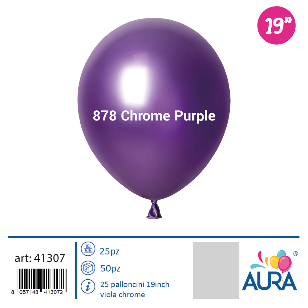 Palloncini 19inch viola chrome 25pz