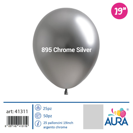19inch Chrome Silver Balloons 25pcs