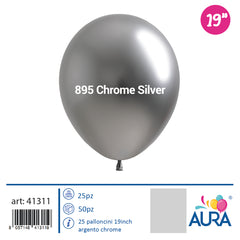 Palloncini 19inch argento chrome  25pz